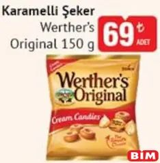WERTHER'S ORİGİNAL KARAMELLİ ŞEKER 150 G fiyat ve kampanya bilgisi